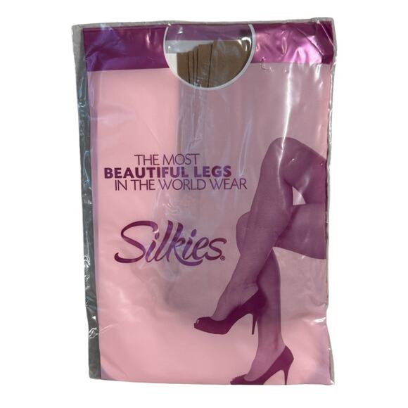 SILKIES Ultra Knee Hi’s Stockings Regular Size Nude Natural 2010 USA Made 131001 - Picture 1 of 5